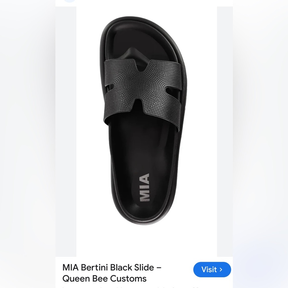 NEW MIA Black Slide Sandals, Size 7 - Picture 2 of 2